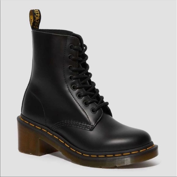 Dr. Martens Shoes - Dr. Martens Black Clemency Smooth Leather Boots